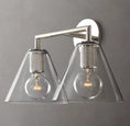 Load image into Gallery viewer, Utilitarian Funnel Shade Double Sconce
