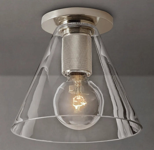 Utilitarian Funnel Shade Flushmount