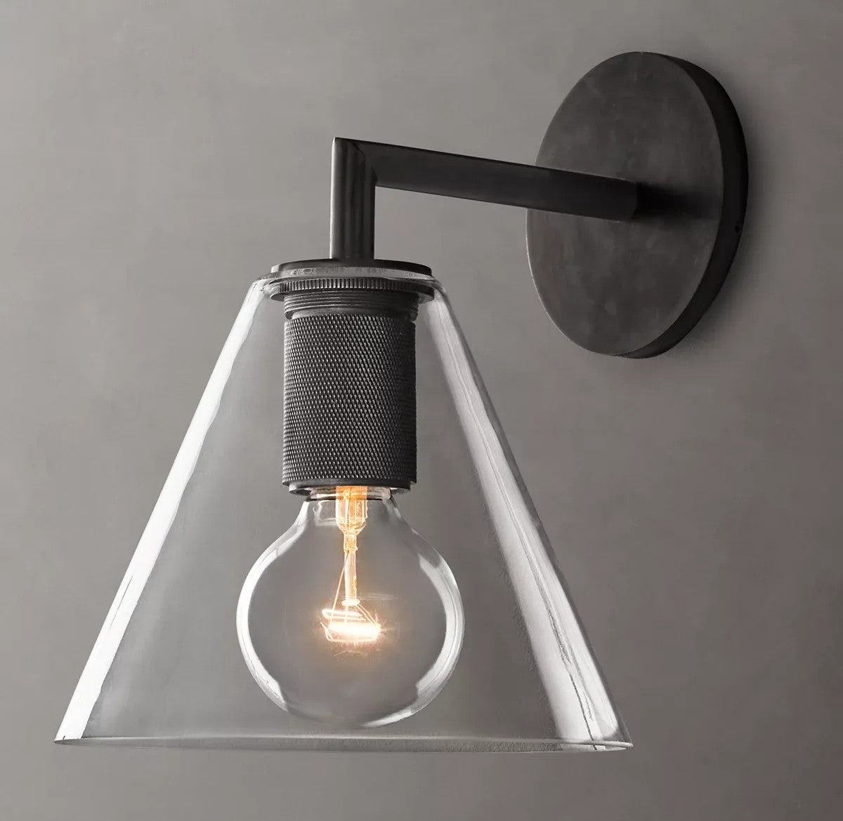 Utilitarian Funnel Shade Sconce