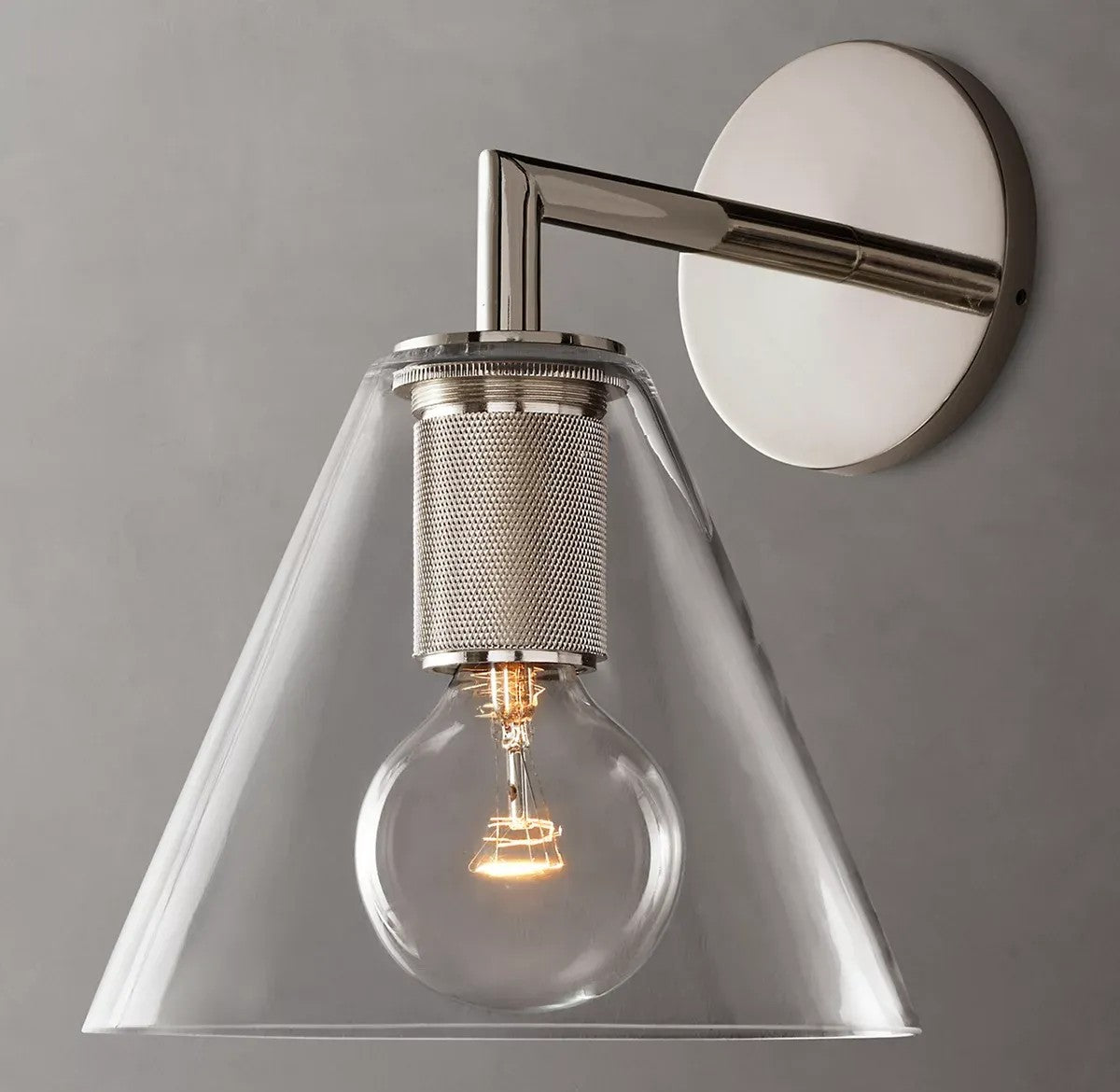 Utilitarian Funnel Shade Sconce