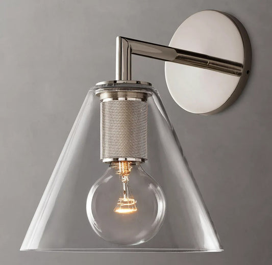Utilitarian Funnel Shade Sconce