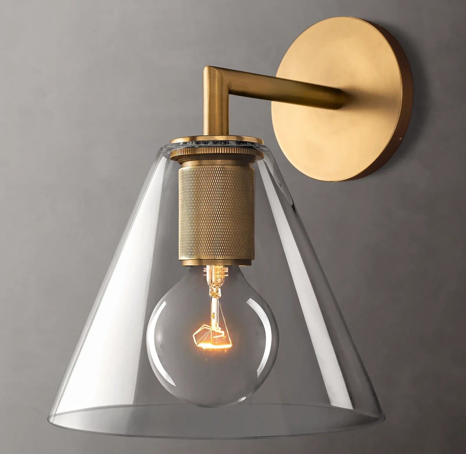 Utilitarian Funnel Shade Sconce