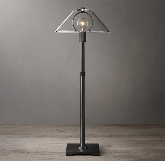 Utilitarian Glass Shade Table Lamp