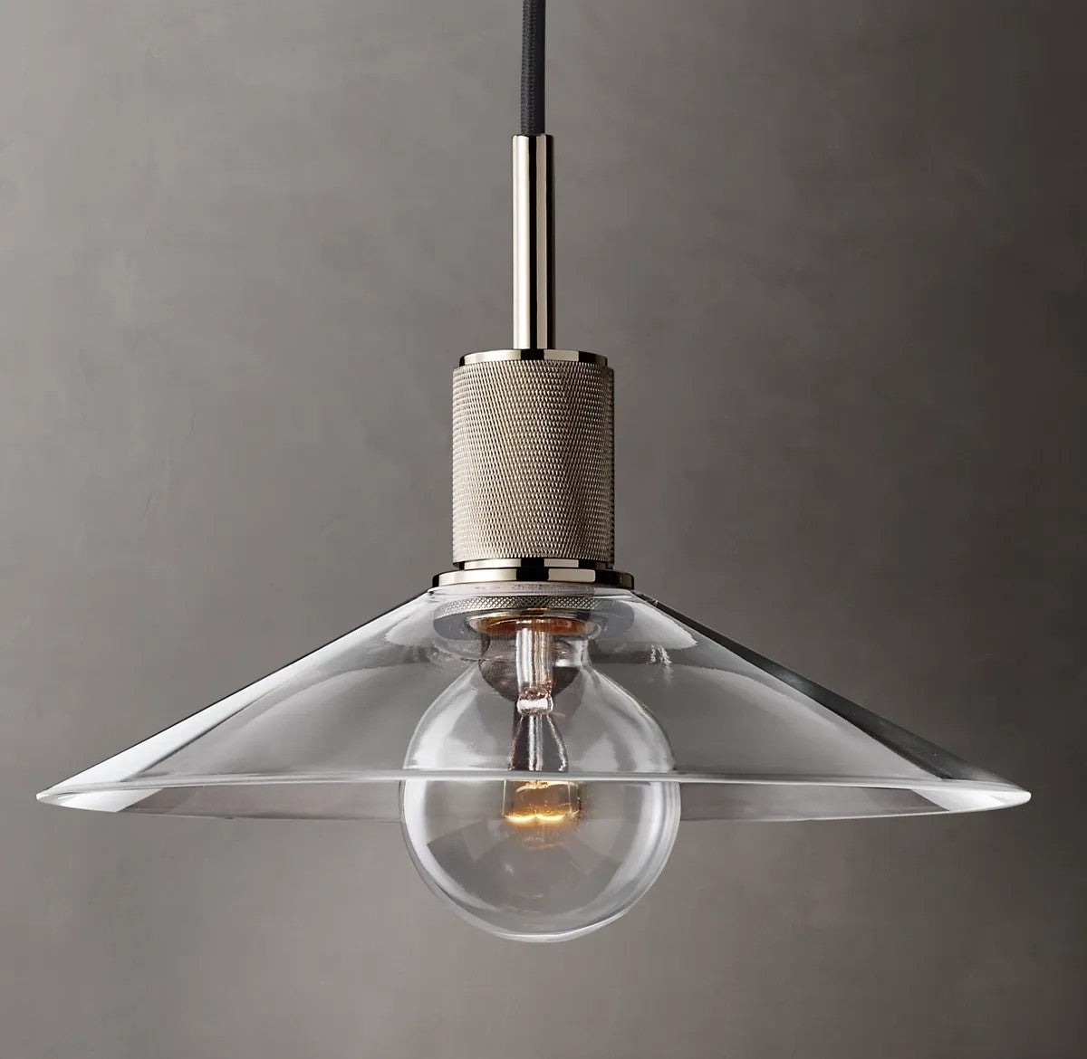 Utilitarian Glass Slope Shade Pendant