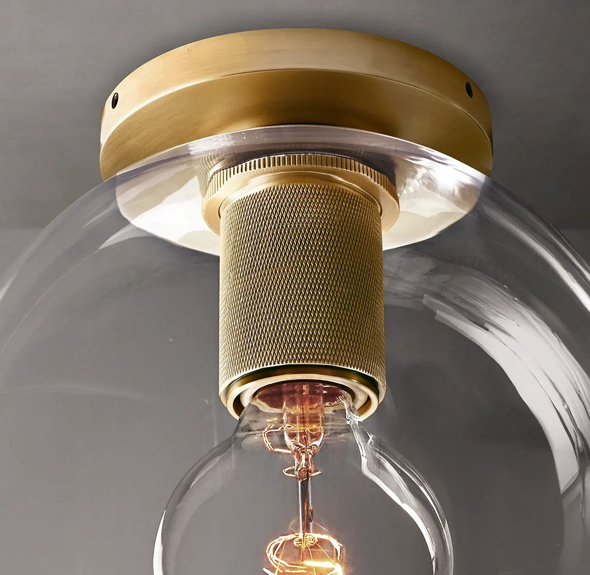 Utilitarian Globe Shade Flushmount