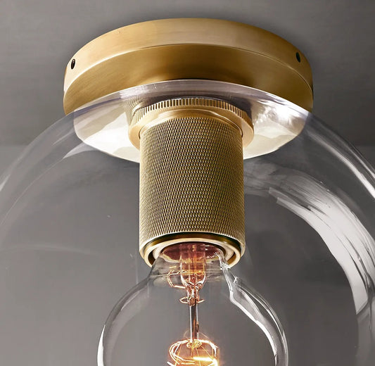 Utilitarian Globe Shade Flushmount