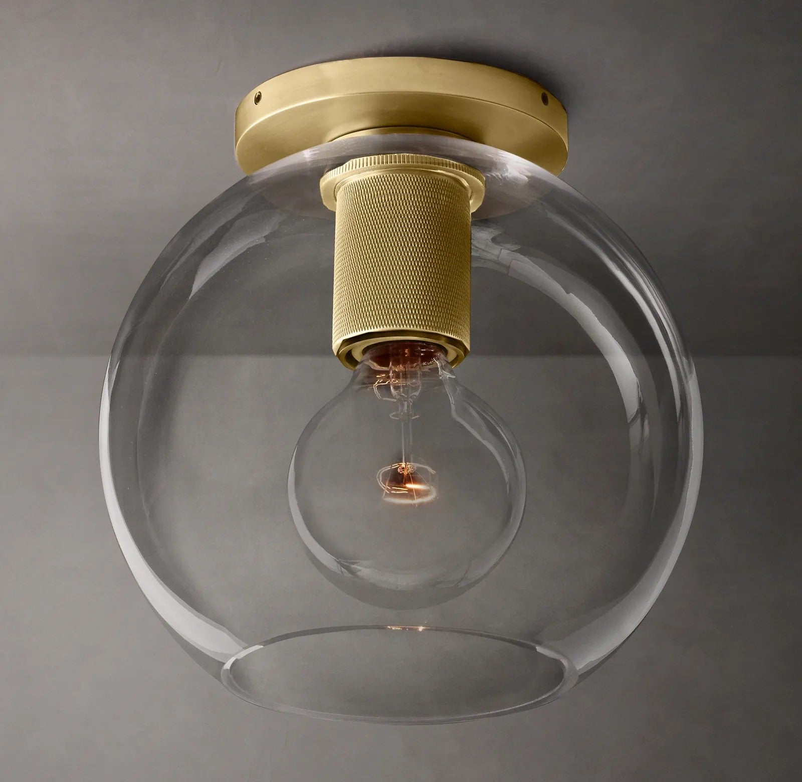 Utilitarian Globe Shade Flushmount