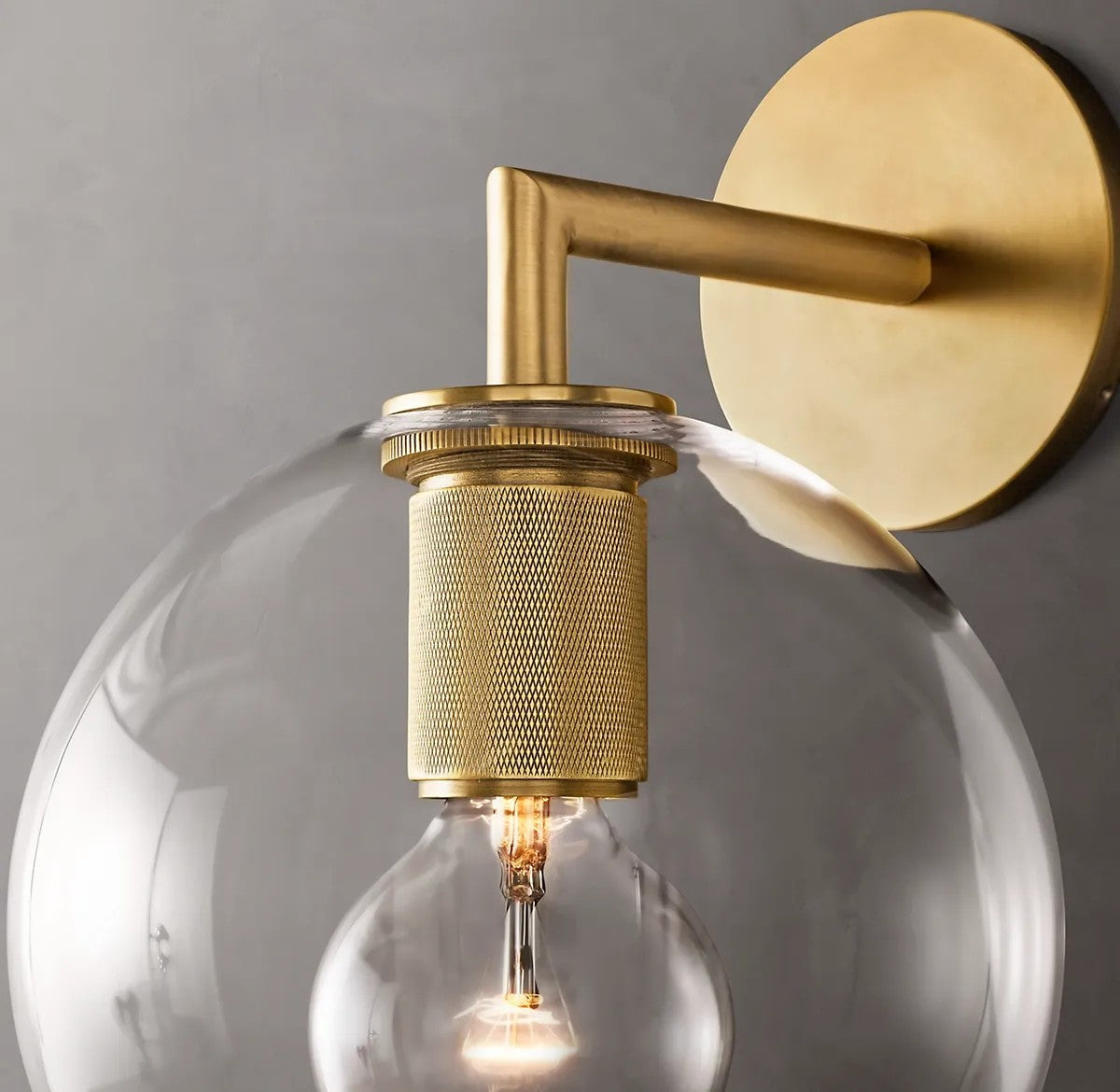 Utilitarian Globe Shade Sconce