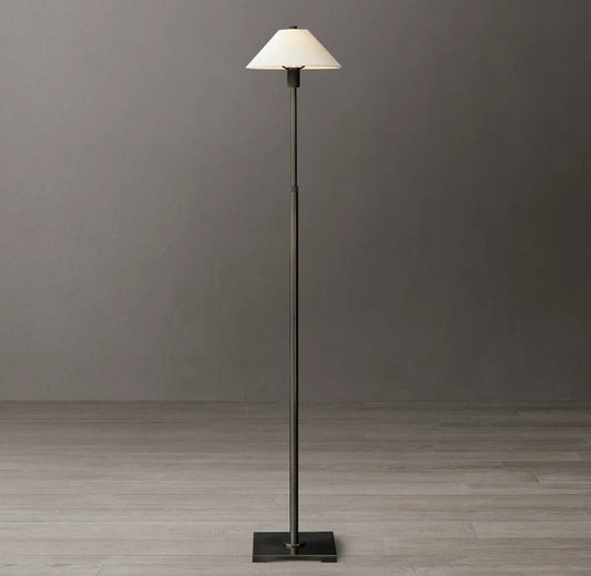 Utilitarian Linen Shade Floor Lamp
