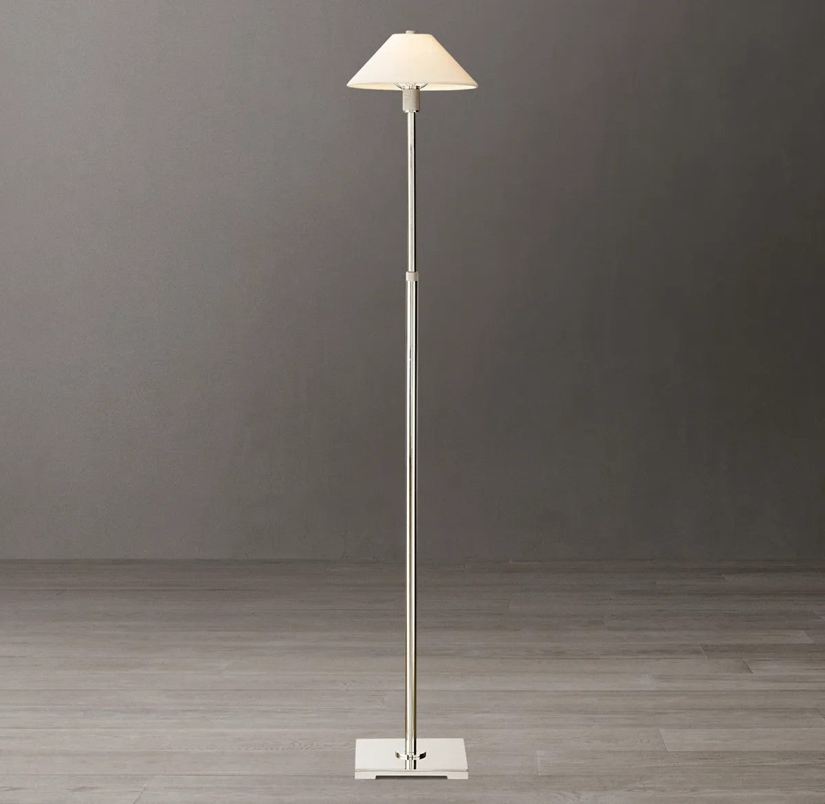 Utilitarian Linen Shade Floor Lamp