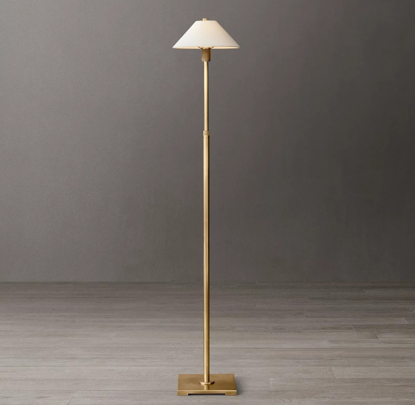 Utilitarian Linen Shade Floor Lamp
