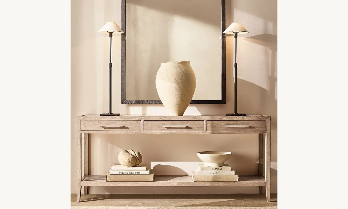 Utilitarian Linen Shade Table Lamp