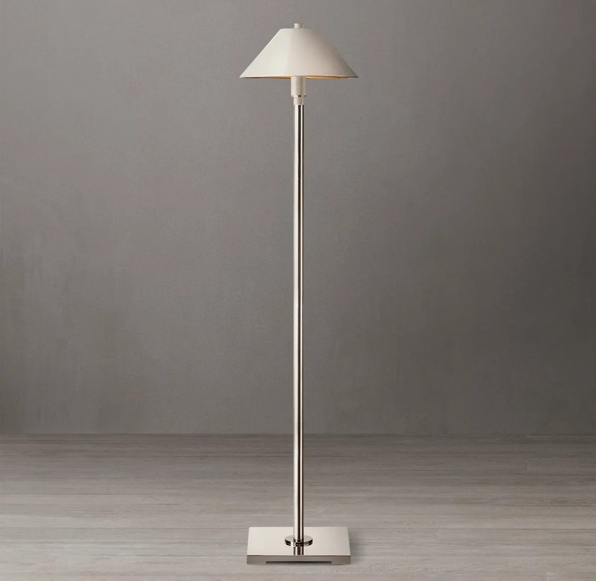Utilitarian Metal Shade Floor Lamp