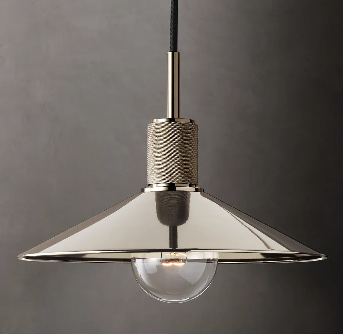 Utilitarian Metal Slope Shade Pendant