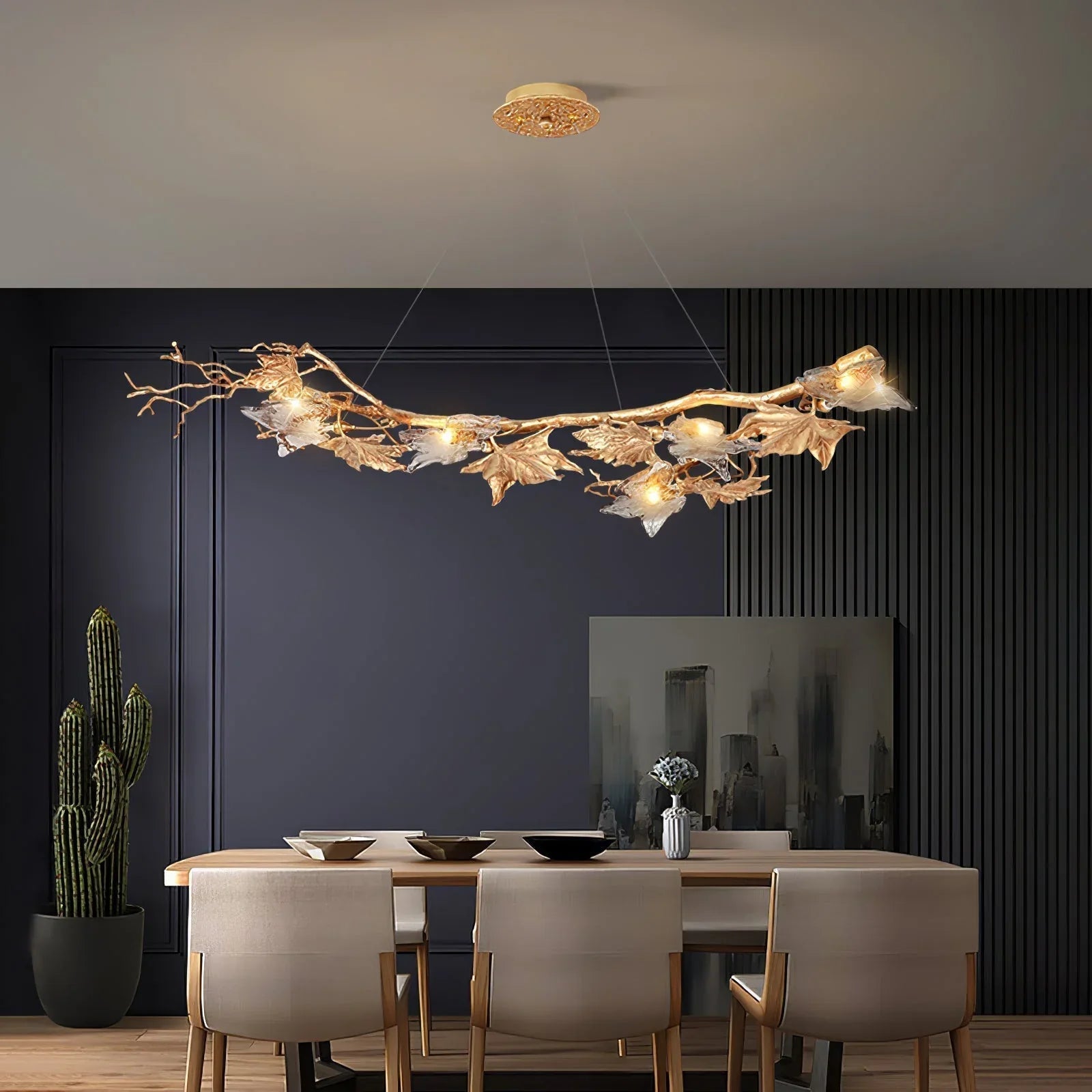 Vonio Branch Brass Chandelier