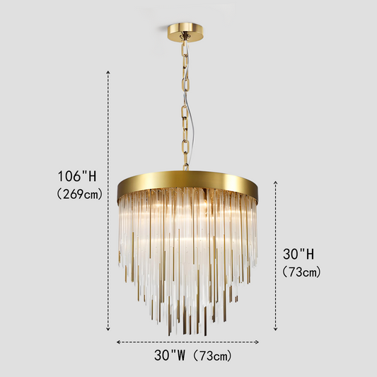 Cascar Aged 12-Light Chandelier 30"