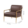 Load image into Gallery viewer, Thaddeus Brown Leather Accent Chair
