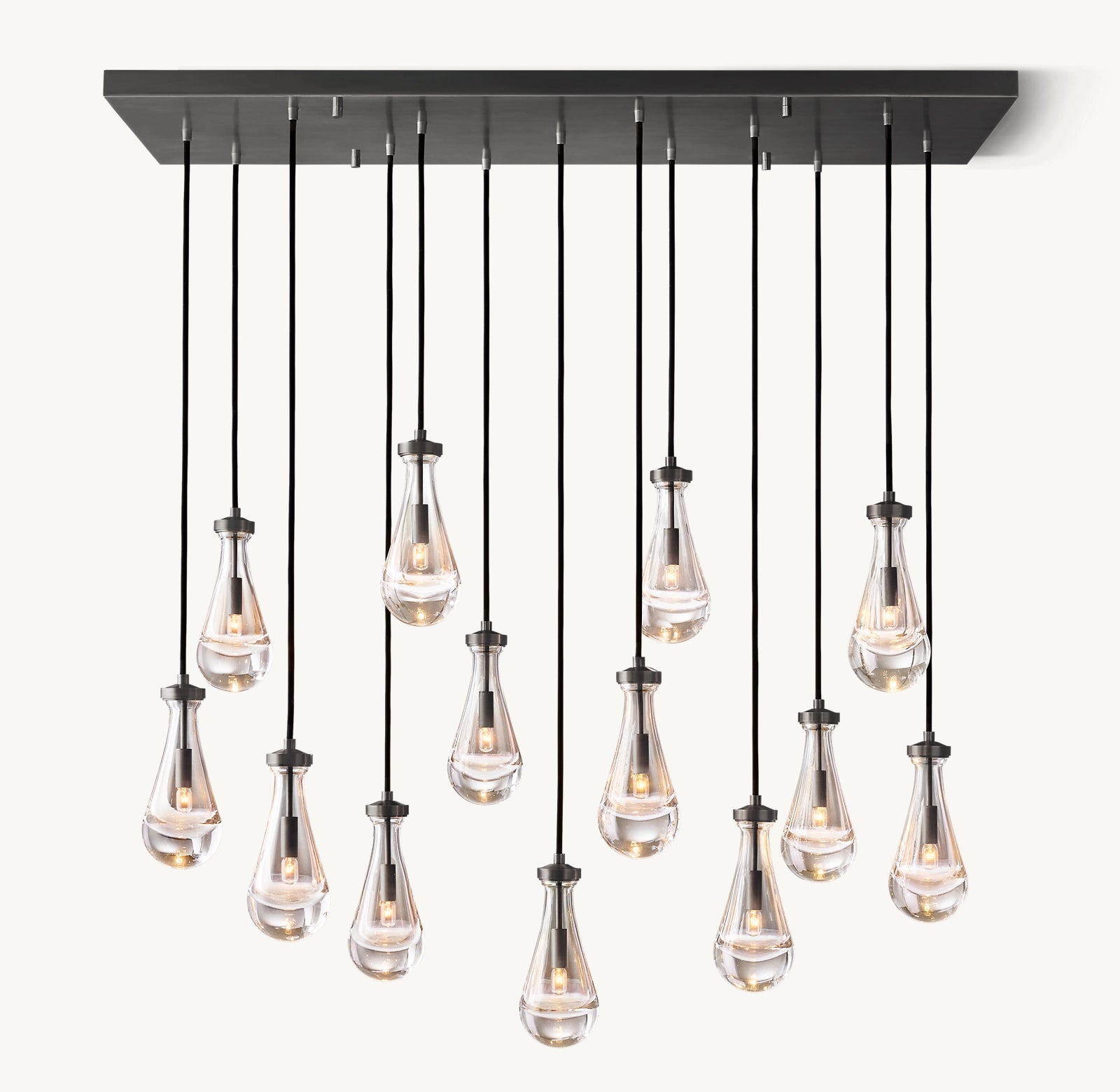 Raindrop Rectangular Chandelier 54"