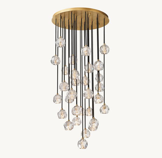 Crystal Ball Round Cluster Chandelier 30"