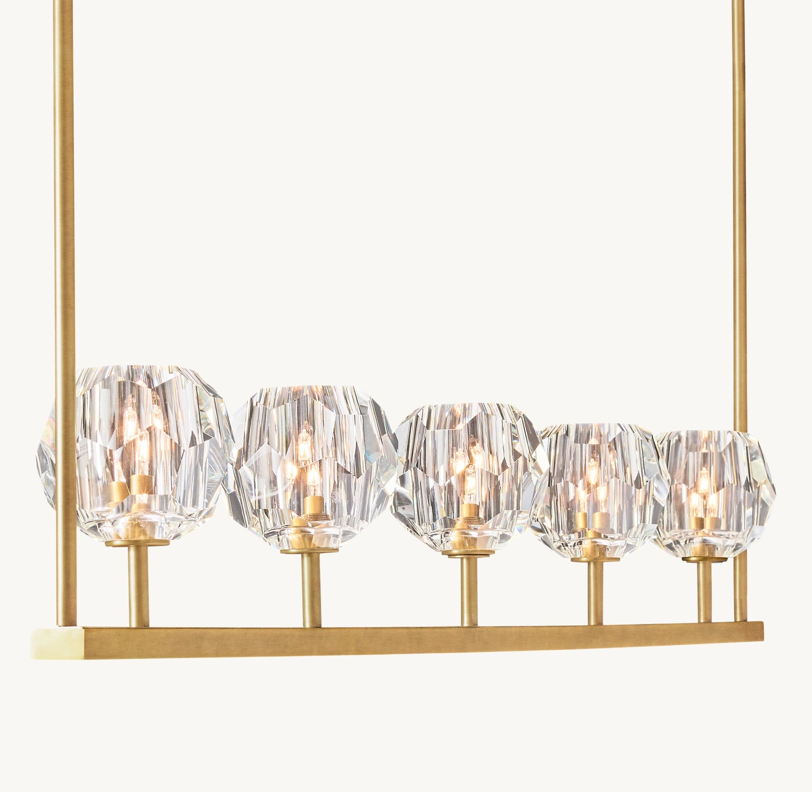 Crystal Ball Linear Chandelier 48"