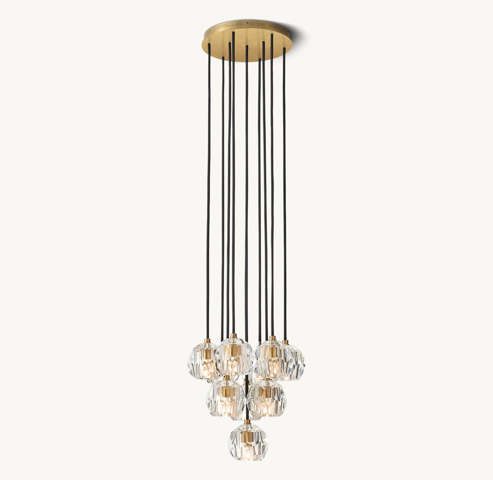 Crystal Ball Round Cluster Chandelier 14"